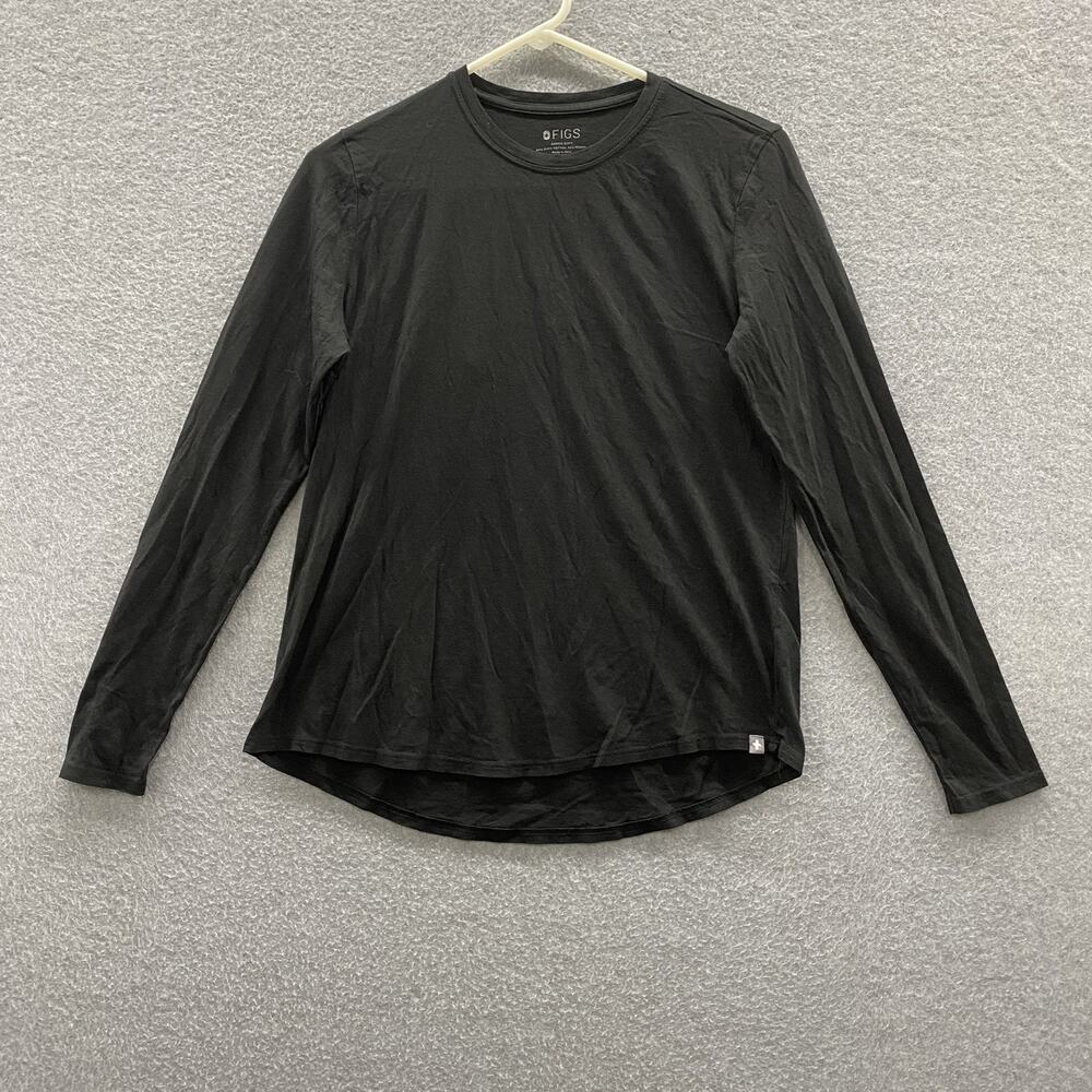 FIGS Womenโs SuperSoft Long Sleeve Underscrub Black Size S Pima Modal WXXKW1002